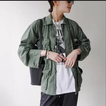 로스코 밀리터리 재킷 올리브 그린