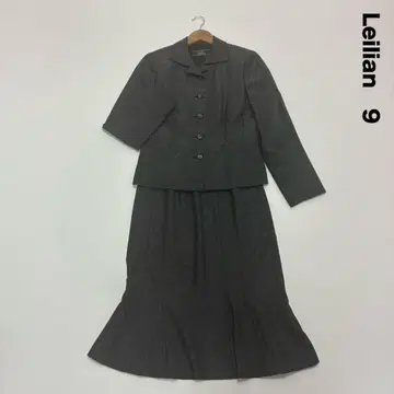 Leilian 레리안 옷깃 자켓 & 머메이드 무릎 기장 스커트 수트 세트