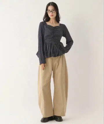 Heather 개더 벌룬 티셔츠