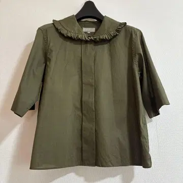 마가렛호웰 시어코튼 프릴 칼라 블라우스 사이즈 I