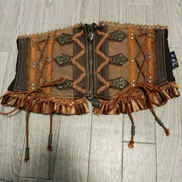 OZZ 숏 코르셋 빅토리아풍 브라운 코르셋 벨트