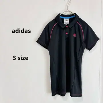 adidas 아디다스 피케 셔츠 S 블랙 핑크 반팔 스포츠