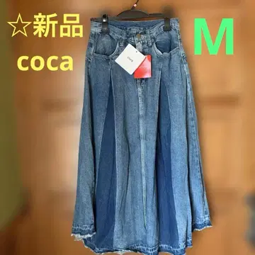 새상품 [ coca ] 코카 멋스러운 데님 플레어 스커트 M