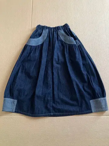 Cotton House Aya 블루 데님 플레어 스커트 M