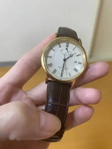 오리엔트 아날로그 시계 골드/브라운