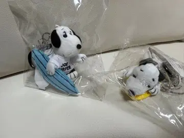 [한정판 스누피] 하와이 서프샵 봉제 인형 키링 세트