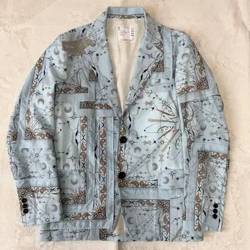 sacai x Dr.woo 반다나 패턴 페이즐리 올 패턴 테일러드 자켓