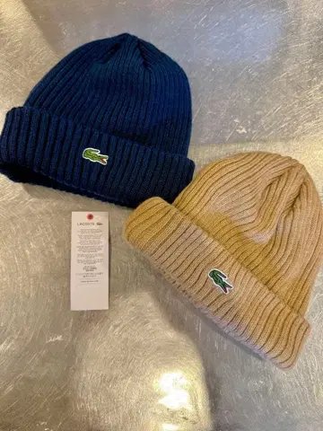 라코스테 LACOSTE 니트 모자 여성용과 남성용 세트 프리 사이즈
