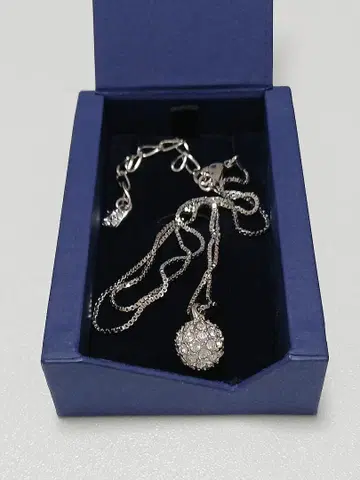 스와로브스키 Swarovski 파베 볼 목걸이 실버