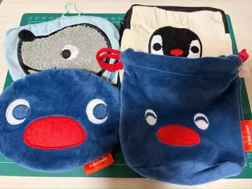 핑구 PINGU 페이스 복조리 스퀘어 파우치 페이스 파우치 4점