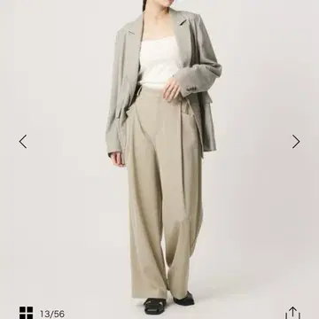 폴리에스테르 블렌드 트윌 백 고무 팬츠 S