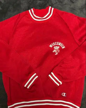 [레어] 80s 챔피온 위스콘신 XL 라인리브 USA제 트리코
