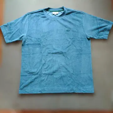 LACOSTE 파일 원단 T셔츠 블루 XL