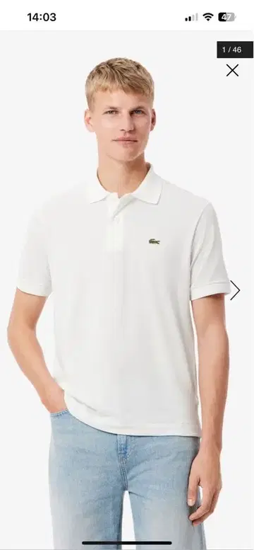 레어 80s LACOSTE 화이트 반팔 피케 셔츠