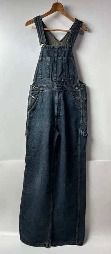 색바램 블루 오버롤 허리 88cm S 사이즈