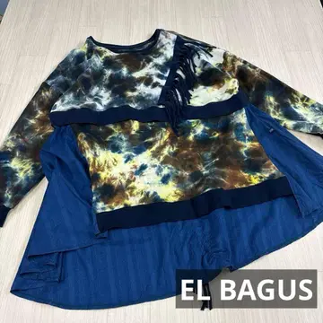 EL BAGUS 타이다이 패턴 원피스 프린지 절개 오버 사이즈
