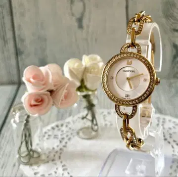 [레어] Swarovski 스와로브스키 손목시계 뱅글 골드