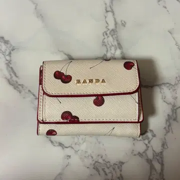 RANDA 체리 패턴 3단 폴더형 지갑