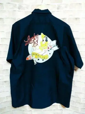 LUCKY13 럭키틴 백 프린트 반팔 워크 셔츠 2