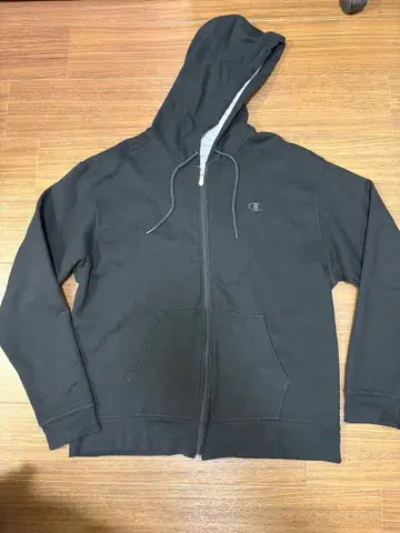 Champion 블랙 집업 후드티 2XL