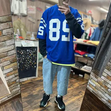 LOGO7 파랑 28 23 XL 구제 의류 아메카지 오버 사이즈 USA제