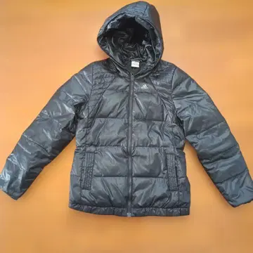 adidas 블랙 다운 자켓 후드 부착