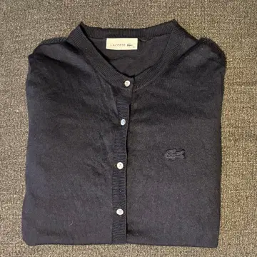 LACOSTE 여성용 가디건 니트 네이비 L