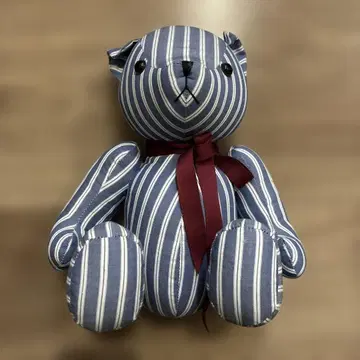 스트라이프 곰 봉제 인형