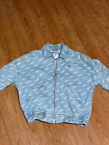 Lacoste 로고 블루 데님 자켓
