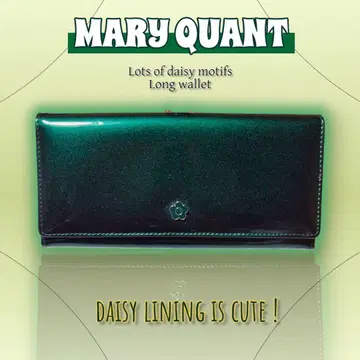 [새상품급] MARY QUANT 마리콴트 에나멜 가죽 퍼스 장지갑 그린