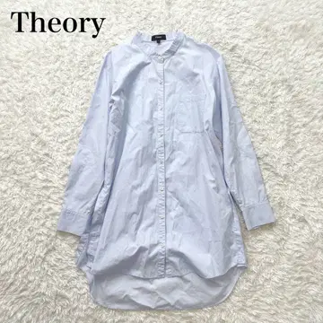 Theory 밴드 카라 셔츠 긴팔 튜닉 기장 워셔블 최근 모델