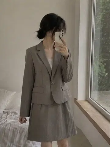 THE SUIT COMPANY 셋업 수트 그레이 스트라이프 38