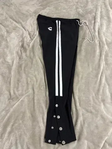 CRONOS 블랙 조거 팬츠 사이드 스트라이프