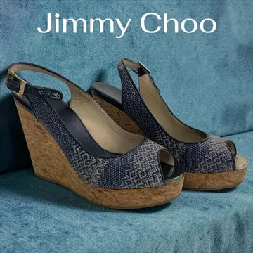 Jimmy Choo 네이비 웨지 샌들