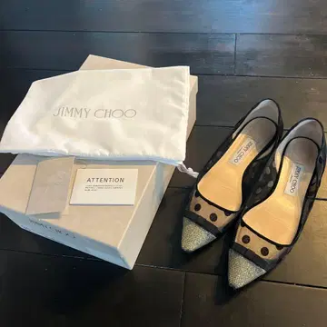 JIMMY CHOO 블랙 스틸레토 플랫슈즈 사이즈 39