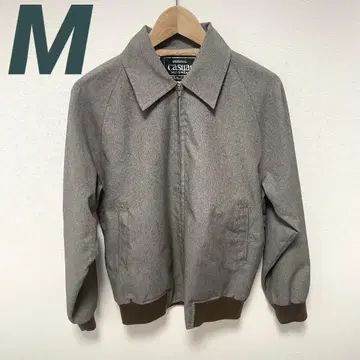 캐주얼 집업 자켓 남성용 그레이 M 두꺼운 원단 리브 구제 의류 레트로