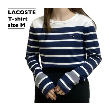 LACOSTE 라코스테 긴팔 티셔츠 보더 원포인트 자수 로고