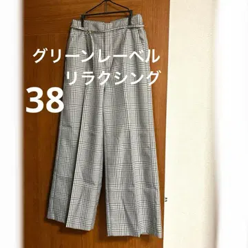 그린 라벨 릴랙싱 UNITEDARROWS 체크 와이드 팬츠 38