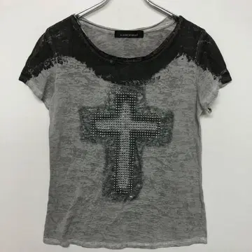 SWAG 구제 의류 메탈릭 큐빅 십자가 크로스 디자인 T셔츠