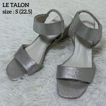 새상품급 LE TALON 6cm 힐 밴딩 스트랩 샌들 실버 일본제 S