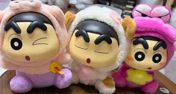 부리부리자에몽과 악어 씨와 양 씨의 인형옷을 입은 짱구