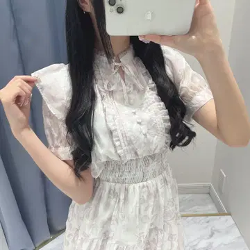 evelyn 에블린 라메 프릴 꽃무늬 OP 원피스