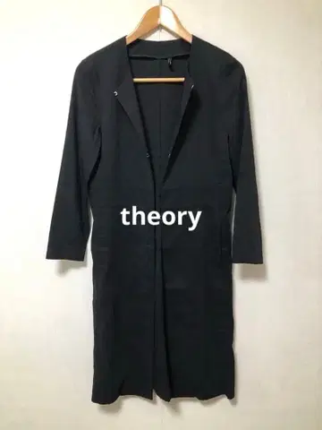 띠어리 블랙 노카라 자켓 코트