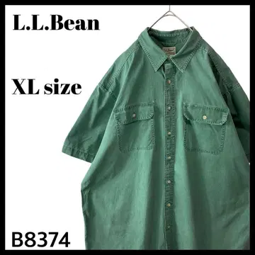 엘엘빈 선 워시 캔버스 셔츠 반팔 셔츠 그린 XL