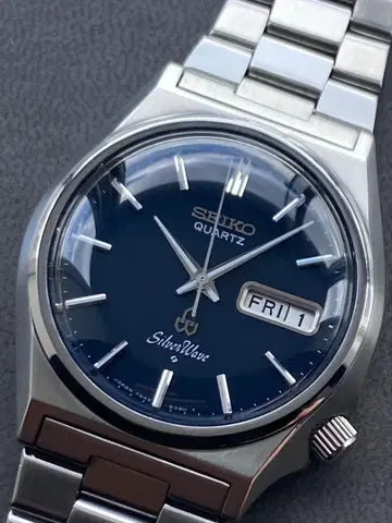 세이코 SEIKO 실버 웨이브 흠집 없는 최상 컨디션 앤티크