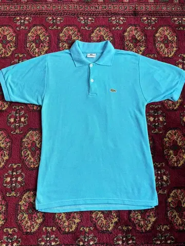 [ LACOSTE/라코스테 ] 피케 셔츠 반팔 구제 의류 스카이블루