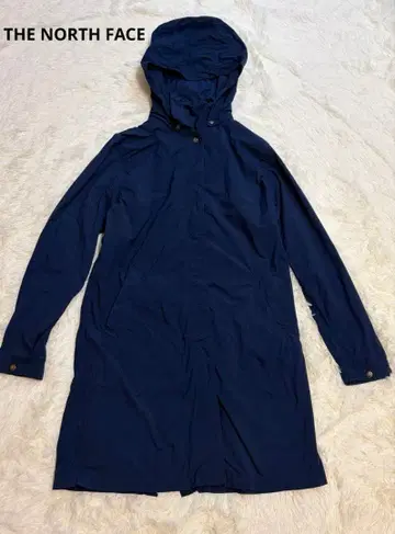 THE NORTH FACE 네이비 후드 부착 나일론 롱 코트 M
