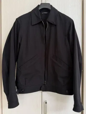 maatee&sons 숏 블루종 블랙 더블 지퍼 코튼