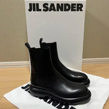 질 샌더 JIL SANDER 가죽 부츠 라운드토 앵클부츠