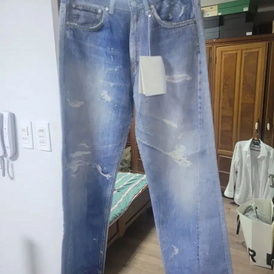 33] Our Legacy Third Cut Digital Chalk Flower Denim Pants